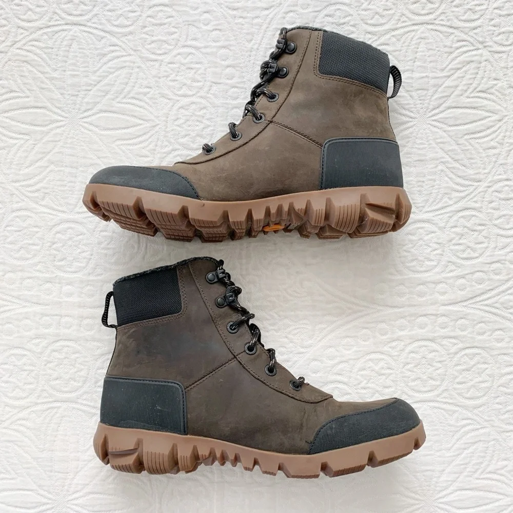 BOGS‎ Men's Arcata Urban Leather Mid Snow Boots, Chocolate